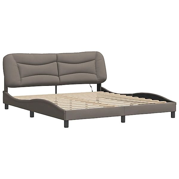 vidaXL Bettgestell mit LED ohne Matratze Hvar Taupe 180x200 cm Stoff 321372 günstig online kaufen