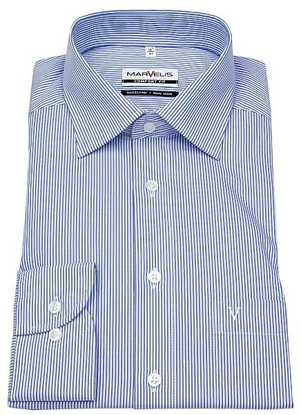 MARVELIS Businesshemd Comfort Fit bügelfrei Kentkragen günstig online kaufen