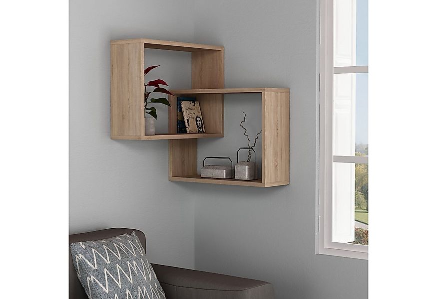 Decortie Eckregal Ring, Eck- Wandregal, Modernes Bücherregal, 60 x 20 x 68 günstig online kaufen