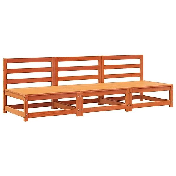 vidaXL Gartensofas ohne Armlehnen 3 Stk Wachsbraun Massivholz Kiefer 837932 günstig online kaufen