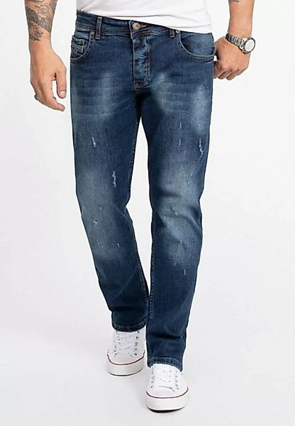 Rock Creek Straight-Jeans Herren Jeans Stonewashed Blau RC-2281 günstig online kaufen