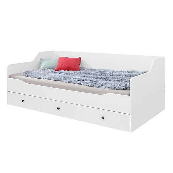 Lomadox Bett BEND-133, Gästebett Jugendzimmer 90x200cm Liegefläche weiß Bet günstig online kaufen