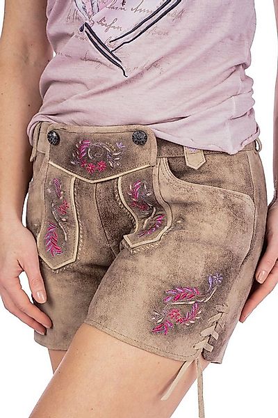 Spieth & Wensky Lederhose Trachtenlederhose Damen - ALYSA - birke/fuchsia günstig online kaufen