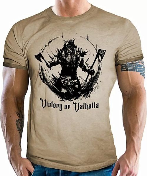 LOBO NEGRO® T-Shirt im vintage retro used Look für Wikinger Fans - Victory günstig online kaufen