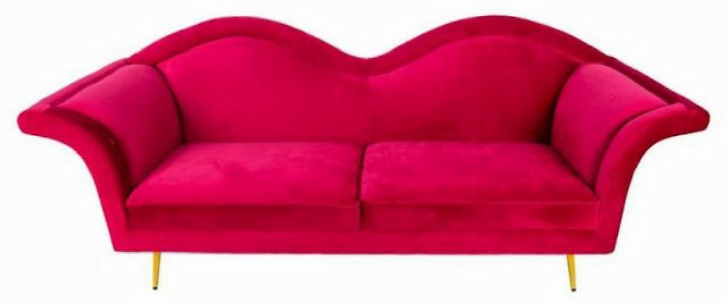 Casa Padrino Sofa Casa Padrino Luxus Designer 3er Sofa Rot / Gold 215 x 73 günstig online kaufen