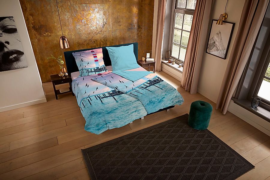 PURE luxury collection Wendebettwäsche Lighthousee, Microfaser, günstig online kaufen