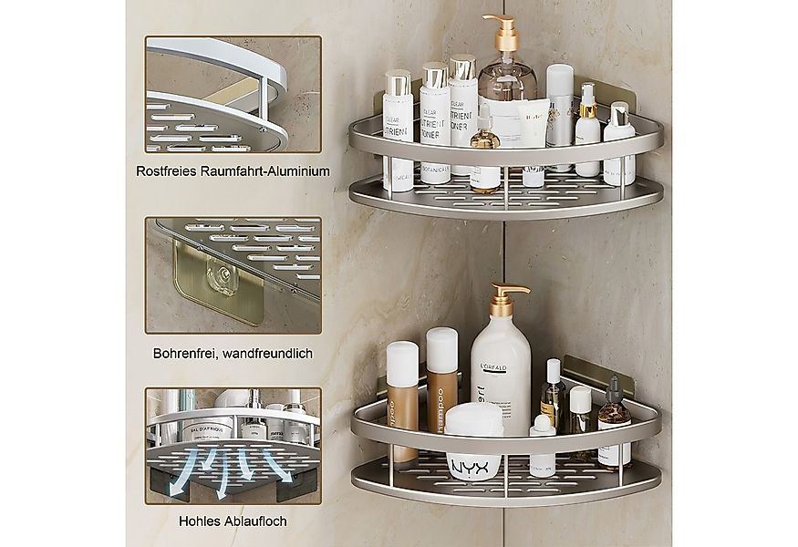 Fanttik Duschablage Duschregal ohne Bohren, 2-tlg., Badezimmer Organizer, S günstig online kaufen