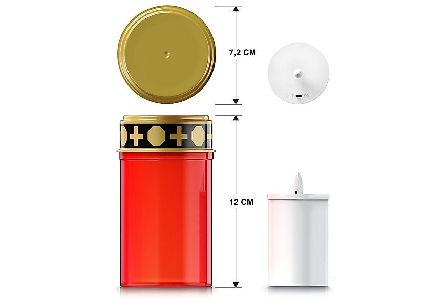 BEARWARE Grabkerze LED Grablicht, Batteriebetrieb, Friedhofskerze, wasserge günstig online kaufen