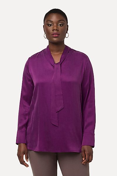 Ulla Popken Longbluse Cuprobluse Schluppe V-Ausschnitt günstig online kaufen