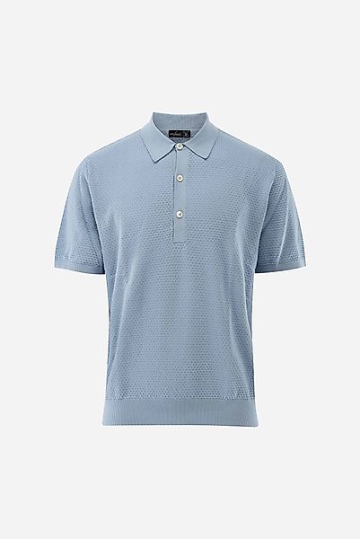 Strick Poloshirt mit Struktur aus Air Cotton günstig online kaufen