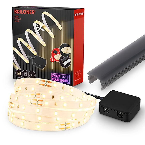 Briloner LED Band Pimp your Panel Starter-Set Warmweiße Lichtfarbe  2,6 m günstig online kaufen