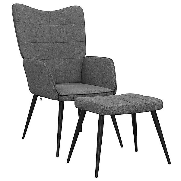 vidaXL Sessel Relaxsessel mit Hocker Dunkelgrau günstig online kaufen