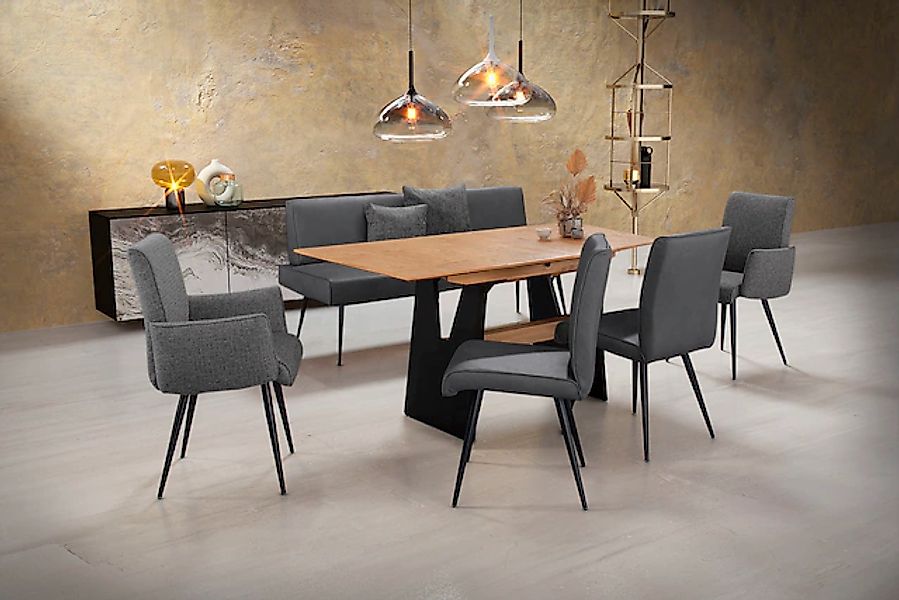 K+W Komfort & Wohnen Essgruppe »Giacomo I« Polsterbank, 2 Stühle und 2 Arml günstig online kaufen