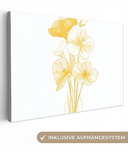 OneMillionCanvasses® Leinwandbild Strichzeichnung - Blumen - günstig online kaufen