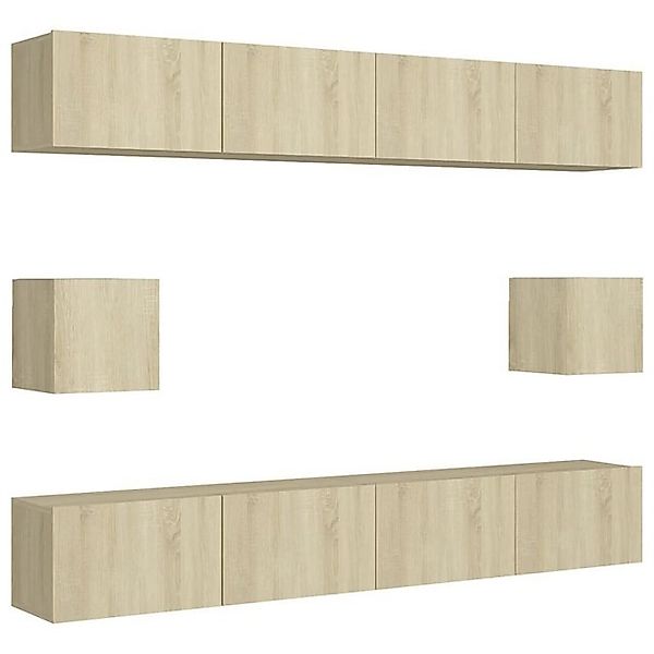 furnicato TV-Schrank 6-tlg. TV-Schrank-Set Sonoma-Eiche Holzwerkstoff (1-St günstig online kaufen