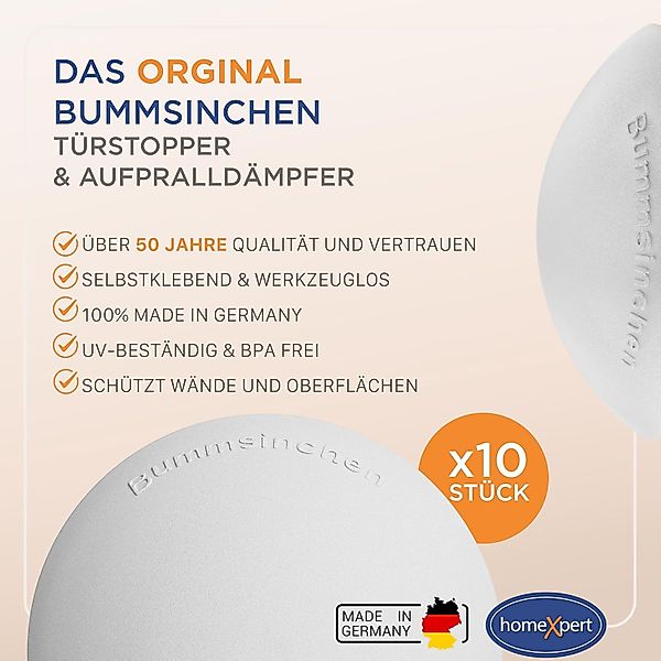homeXpert Wandtürstopper Türpuffer BUMMSINCHEN 10-er Pack günstig online kaufen