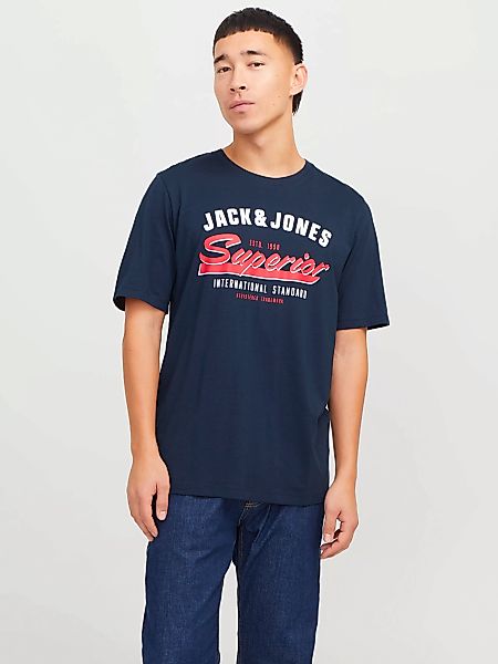 Jack & Jones Rundhalsshirt JJELOGO TEE SS O-NECK 2 COL SS25 SN mit Logo Pri günstig online kaufen