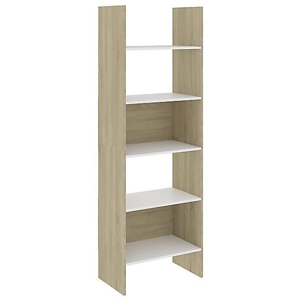 vidaXL Bücherregal Bücherregal Weiß und Sonoma-Eiche 60x35x180 cm Holzwerks günstig online kaufen