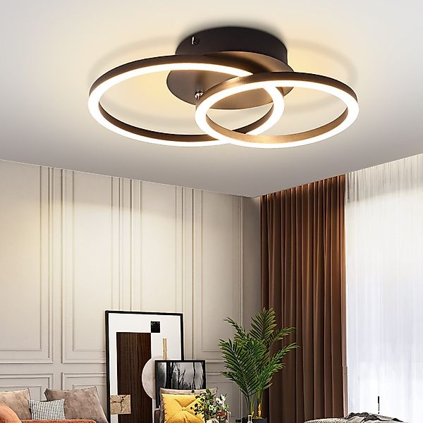 Nettlife LED Deckenleuchte 2 Ringe Schwarz/Weiß günstig online kaufen