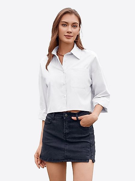 Imily Bela Blusenshirt Damen Cropped Shirt Casual Oberteil (Packung, 1-tlg. günstig online kaufen