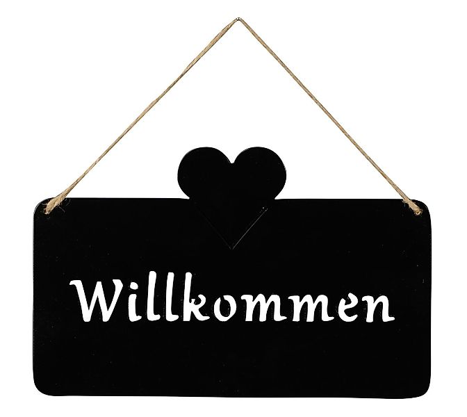 Levandeo® Metallbild, Schild Willkommen 25x16cm Außen günstig online kaufen