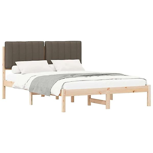 vidaXL Bettgestell mit Gepolstertem Kopfteil Taupe 140 x 200 cm 878047 günstig online kaufen