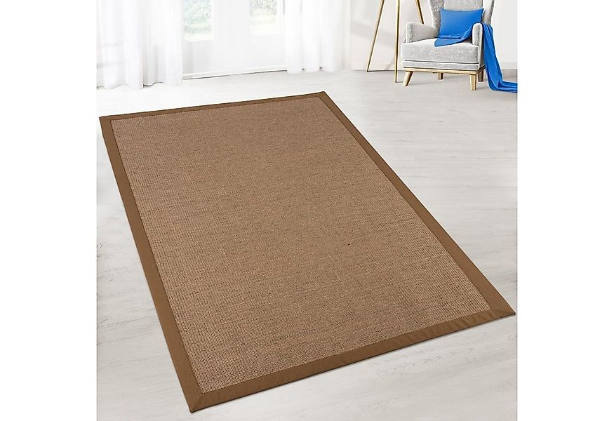 Kubus Sisalteppich Echte Naturfasern, Breite Bordüre, Gewebt günstig online kaufen