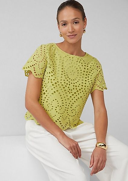 s.Oliver Kurzarmbluse Bluse Verkürzte Baumwollbluse aus Lochstickerei günstig online kaufen