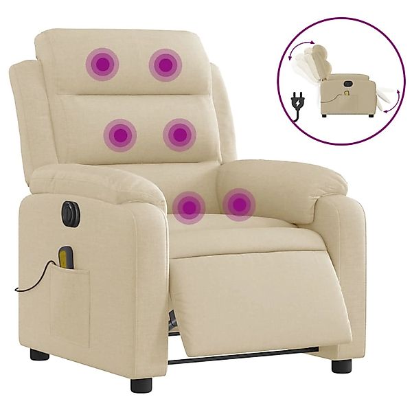 vidaXL Sessel Massagesessel Elektrisch Creme Stoff günstig online kaufen