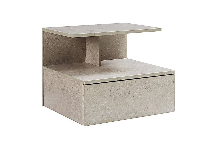 en.casa Wandboard, »Amberg« Nachttisch hängend 40x35x31 cm Betonoptik, hell günstig online kaufen