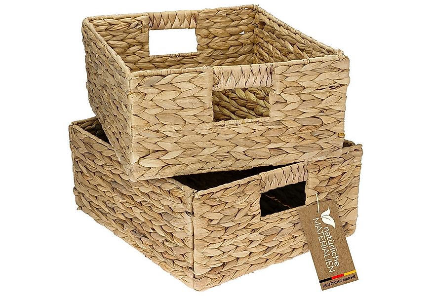 HMF Regalkorb Handgeflochtener Aufbewahrungskorb aus Wasserhyazinthe Seegra günstig online kaufen