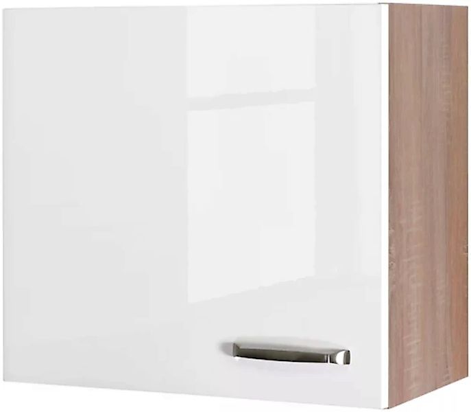 Flex-Well Exclusiv Oberschrank Valero 60 cm x 55 cm Hochglanz Weiß-Sonoma E günstig online kaufen