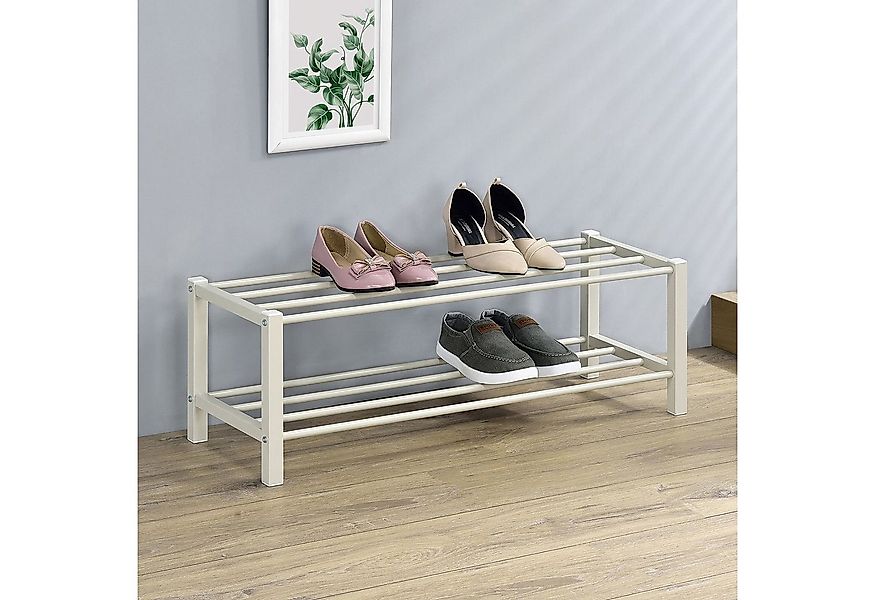 IDIMEX Schuhregal NAVAN, Schuhaufbewahrung aus Metall mit 2 Ablagen beige günstig online kaufen