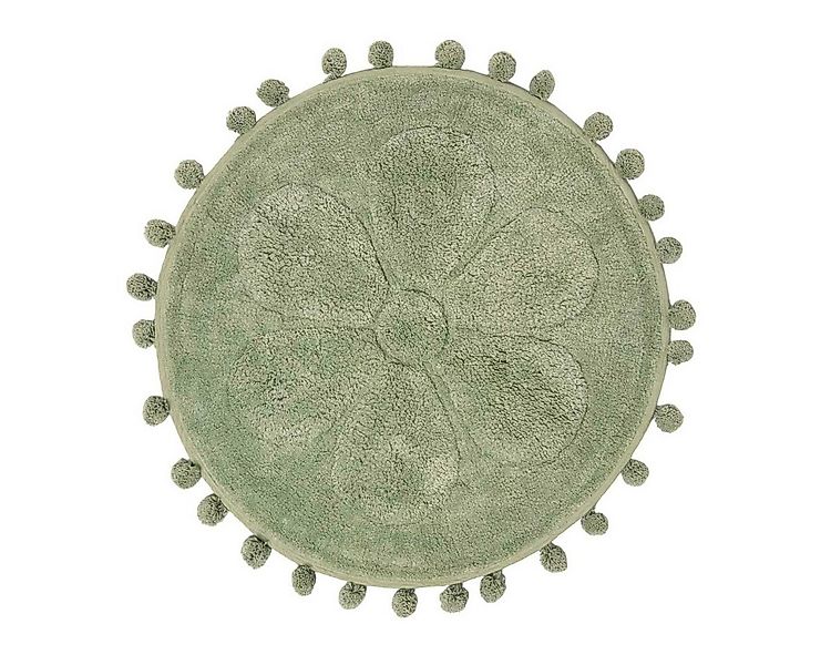 Homescapes Badematte Runde Badematte Blume, 60 cm – Badvorleger salbeigrün günstig online kaufen