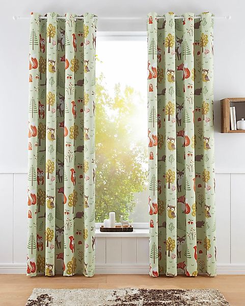 my home Verdunkelungsvorhang "Waldtiere" Ösen 1 Stk. tlg. bedruckte Kinderg günstig online kaufen