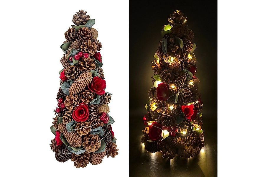 Online-Fuchs Weihnachtsfigur Deko Weihnachtsbaum mit LED-Lichterkette, Tann günstig online kaufen