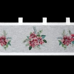 Eurofirany Scheibengardine Kurzgardine mit Weihnachtsmotiv, Schlaufen günstig online kaufen