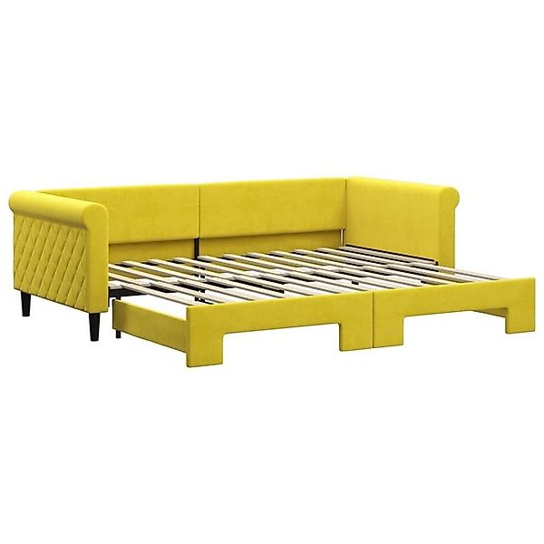 vidaXL Ausziehbett, Tagesbett Ausziehbar Gelb 90x200 cm Samt günstig online kaufen