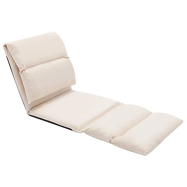 vidaXL Chaiselongue Bodenstuhl Faltbar Creme Mikrofaser, günstig online kaufen