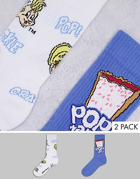 ASOS DESIGN – 2er Packung Socken mit Pop-Tarts-Design-Mehrfarbig günstig online kaufen