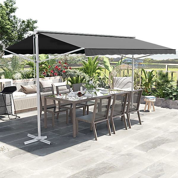 Outsunny Markise Gartenmarkise mit Faltarm Terrasse günstig online kaufen