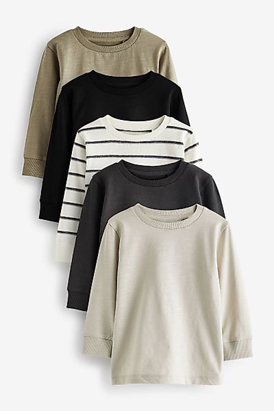 Next Langarmshirt 5er-Pack Langarmshirts, schlicht (5-tlg) günstig online kaufen