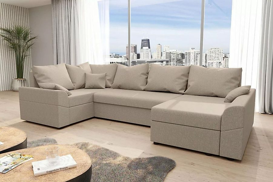 Stylefy Wohnlandschaft Bailey, U-Form, Eckcouch, Sofa, Sitzkomfort, mit Bet günstig online kaufen