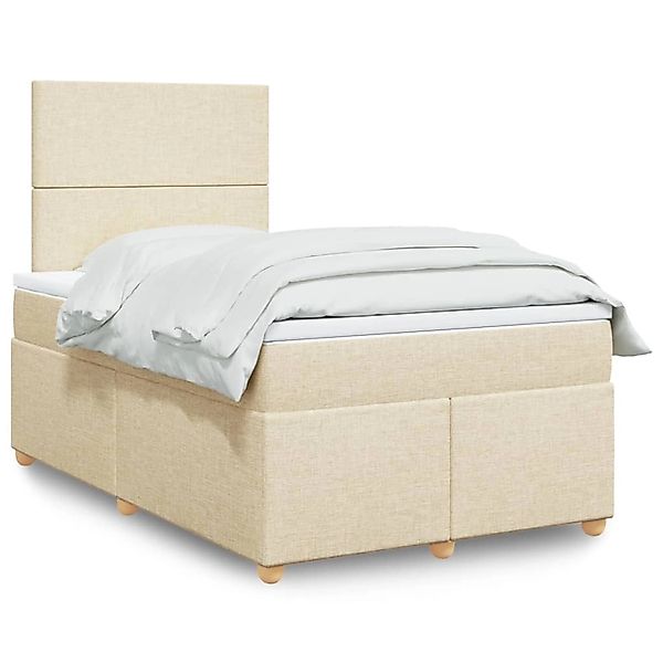 vidaXL Boxspringbett mit Matratze Creme 120x190 cm Stoff 3293517 günstig online kaufen