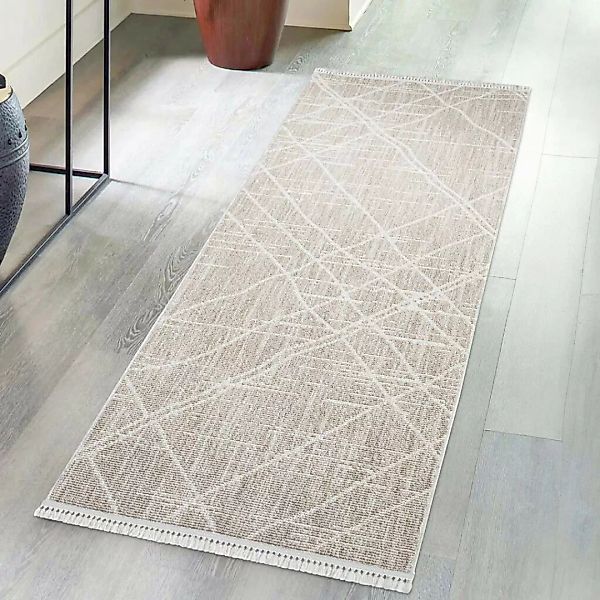 Carpet City Teppich »CLASICO 9162«, rechteckig, Kurzflor, Fransen, Geometri günstig online kaufen
