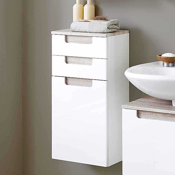 Badezimmer-Hängeschrank mit Griffmulden Wandmontage günstig online kaufen