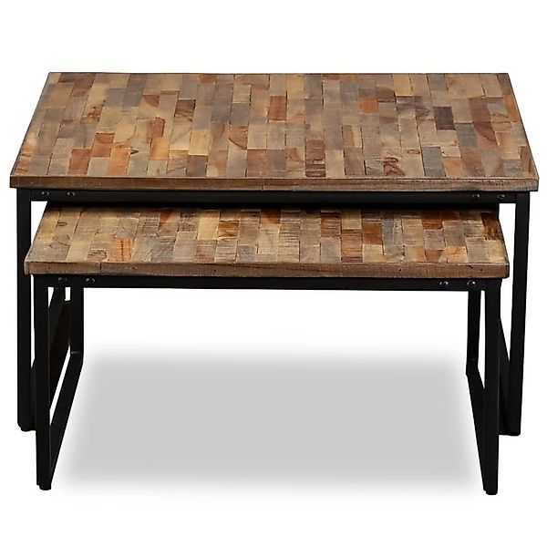 vidaXL Satztisch Couchtisch-Set 2-tlg. Recyceltes Teak Massiv günstig online kaufen