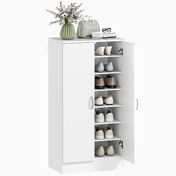HOMCOM Schuhschrank mit 2 Türen, 6 günstig online kaufen