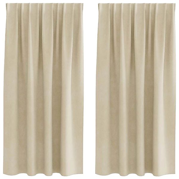 vidaXL Vorhänge 2 Stk Creme 140 x 175 cm Samt 4107184 günstig online kaufen