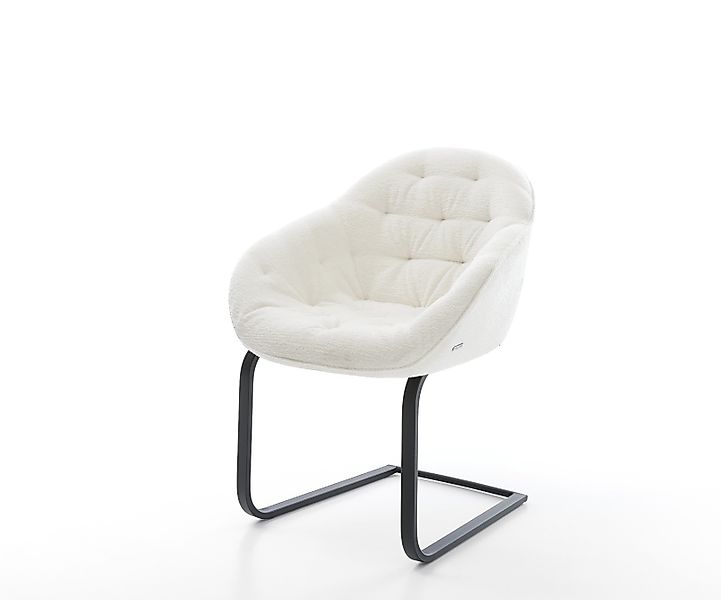 Freischwinger Gaio-Flex Bouclé Soft Beige Freischwinger flach Schwarz günstig online kaufen
